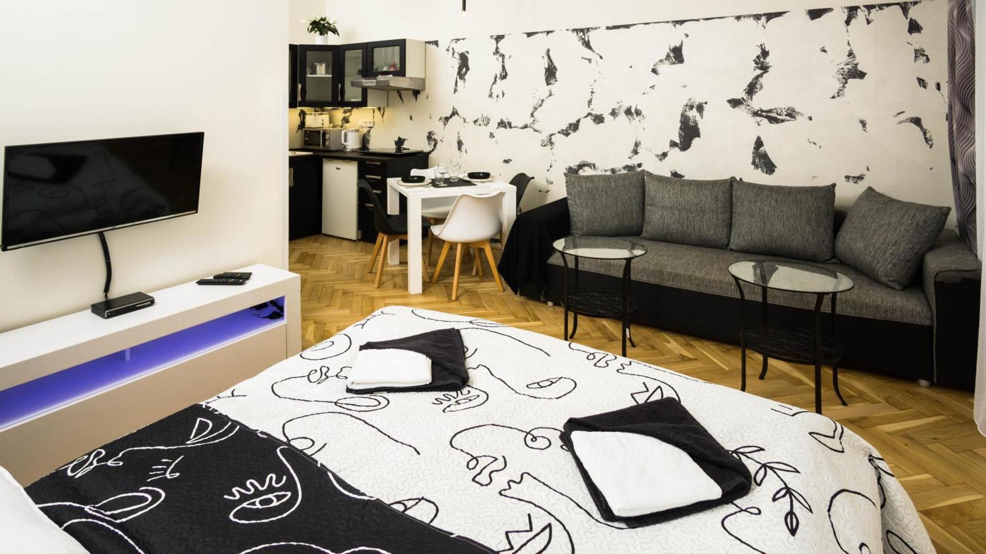 Black & White Apartment Prague By Wenceslas Square And Muzeum Dış mekan fotoğraf